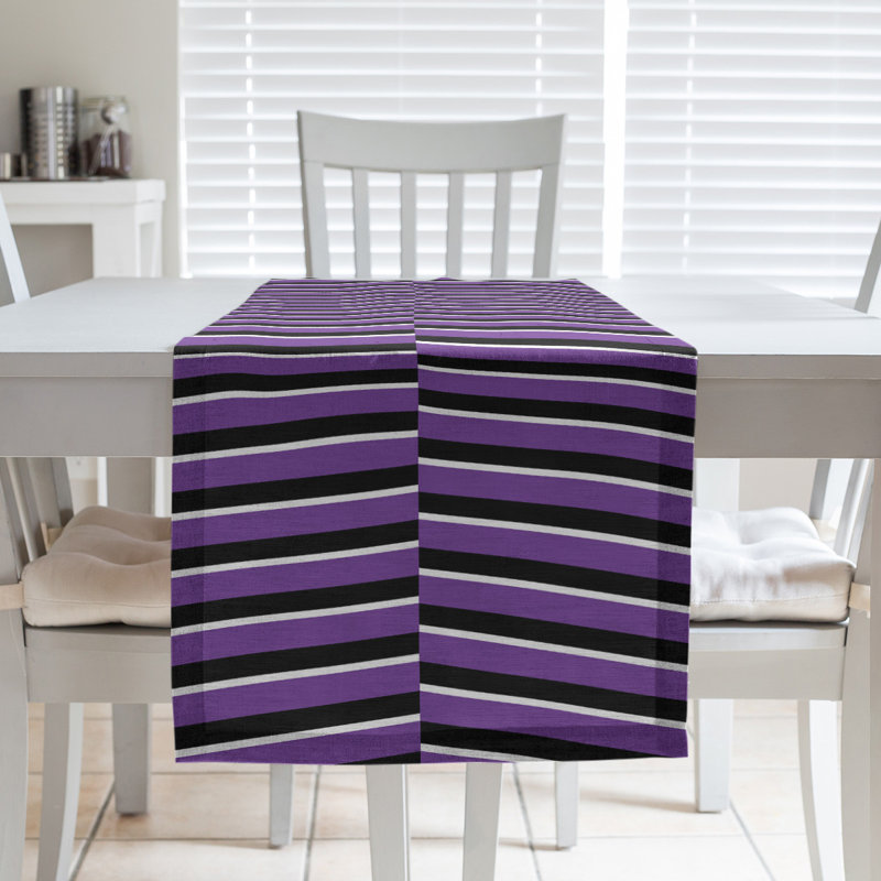 Fractured Stripes Table Runner, 16" x 90", Blue/White
