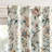 Claudette Vintage Floral Dual-Side Magnetic Closure 100% Blackout Back Tab Curtain Panel-125104695-125104697