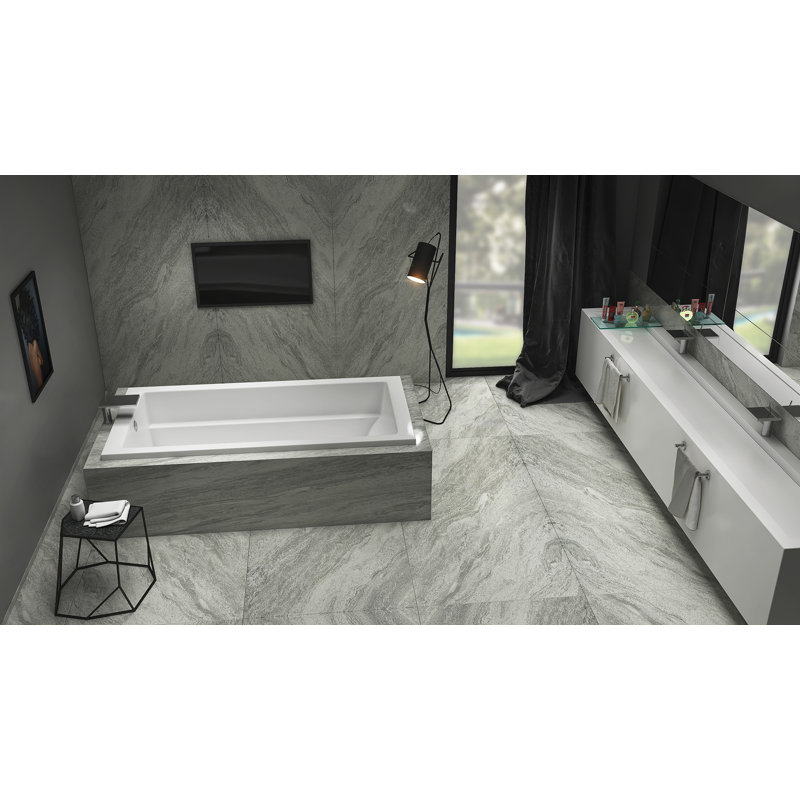 Cloudbreak 72" x 36" Drop In Combination Acrylic Bathtub, Biscuit