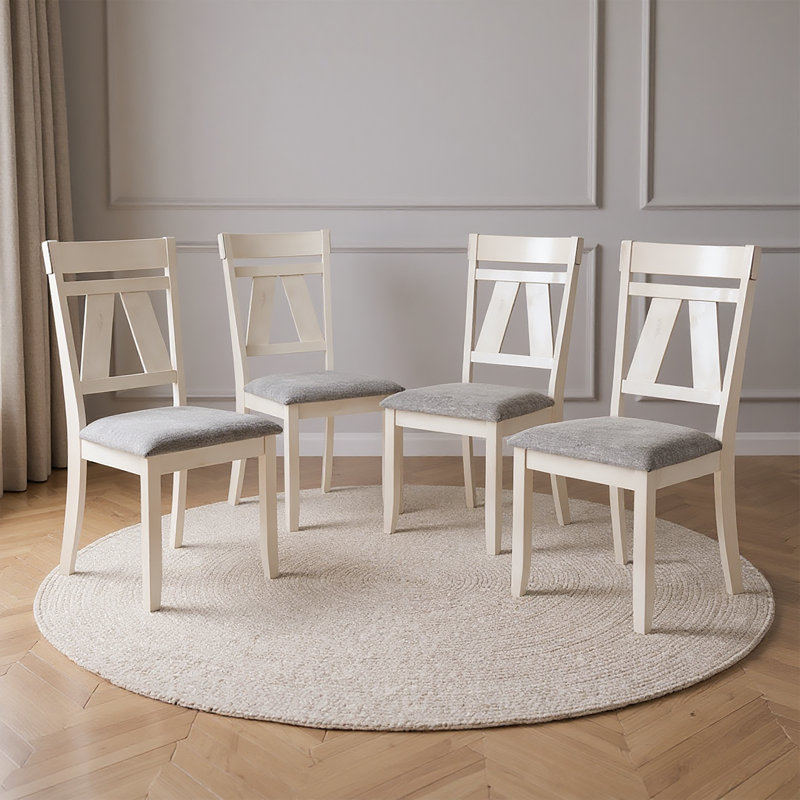 Newnan Wood Side Chair In White (Set Of 4), 4