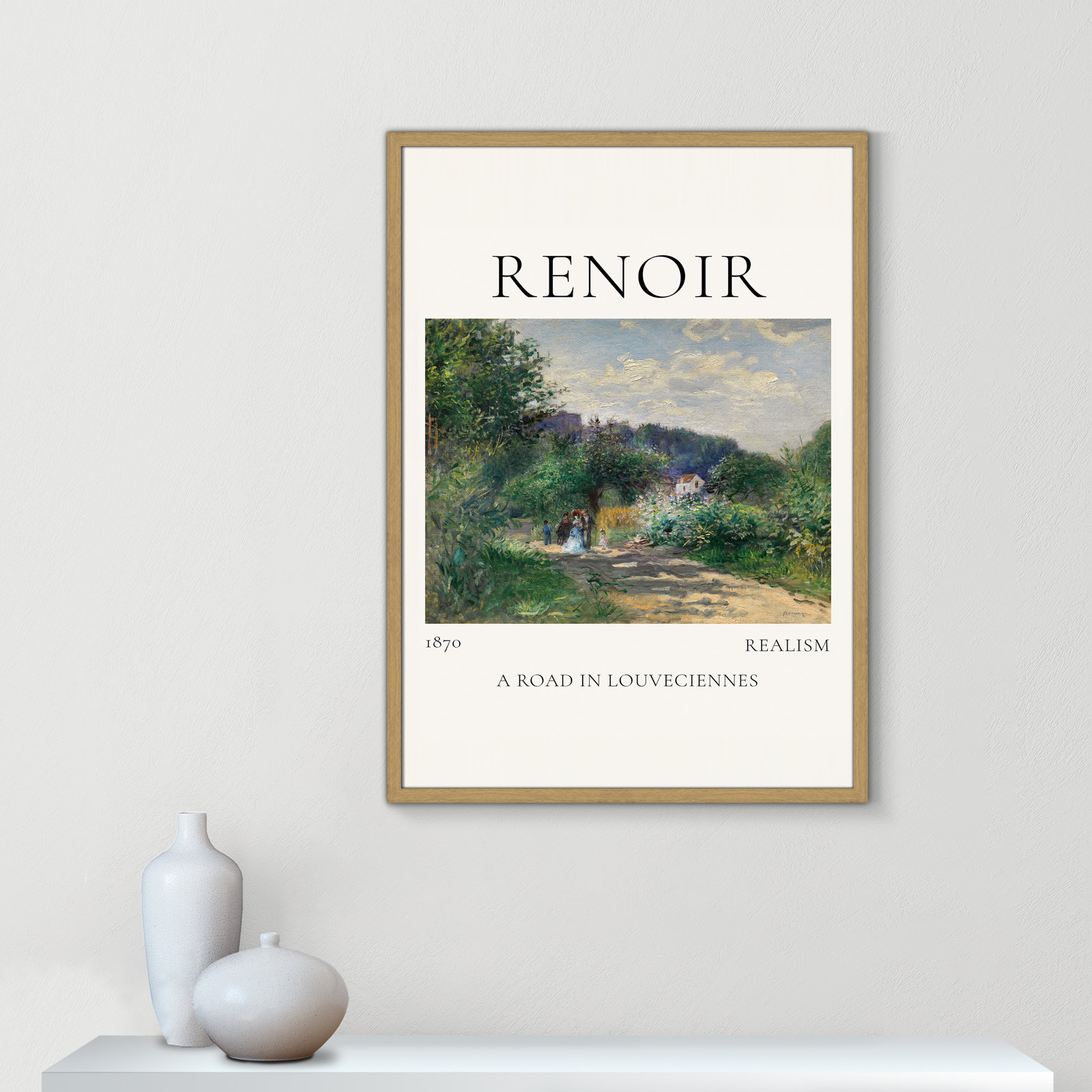Rocchetto "A Road in Louveciennes" Print, Natural Single Picture Frame, No, 35.5" H x 25.5" W x 0.75" D