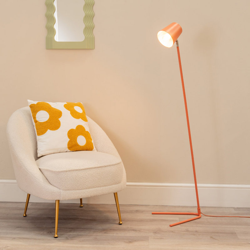 Rikkilee Traditional Floor Lamp, Coral Peach