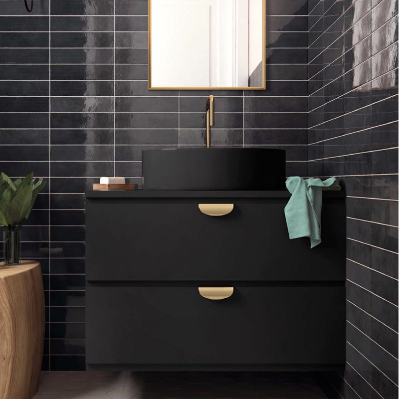 Tribella | 2.5" X 10" Porcelain Wall Tile, Basalt
