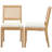 Amando Mid Century Modern Farmhouse Style Rattan Dining Chairs, Cane Upholstered Kitchen Side Chair With Natural Hardwood Frame-551457058