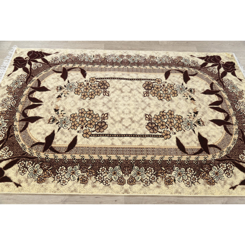 Tapis brun turc floral Borg