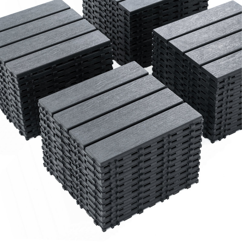 Carreaux de terrasse en plastique emboîtables, Gris