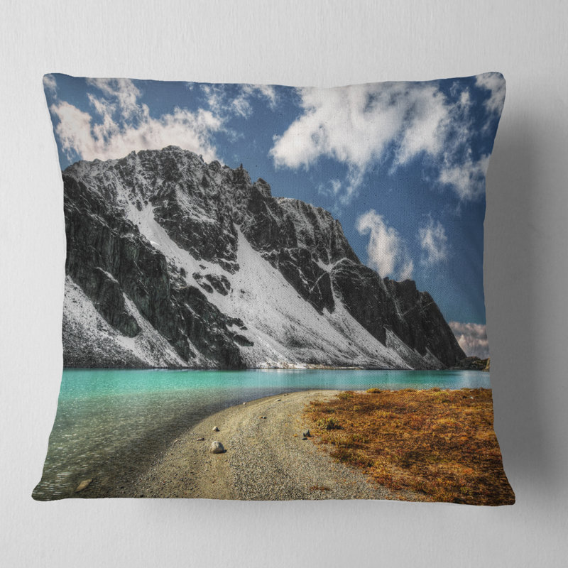 Coussin Bright Lake et Mountain Lake, 16 po x 16 po, Coussin décoratif