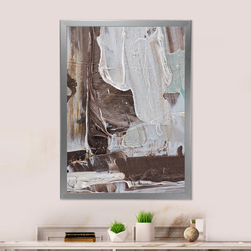 Brush Strokes - Print on Canvas, Silver Picture Framed, 8" W x 12" H