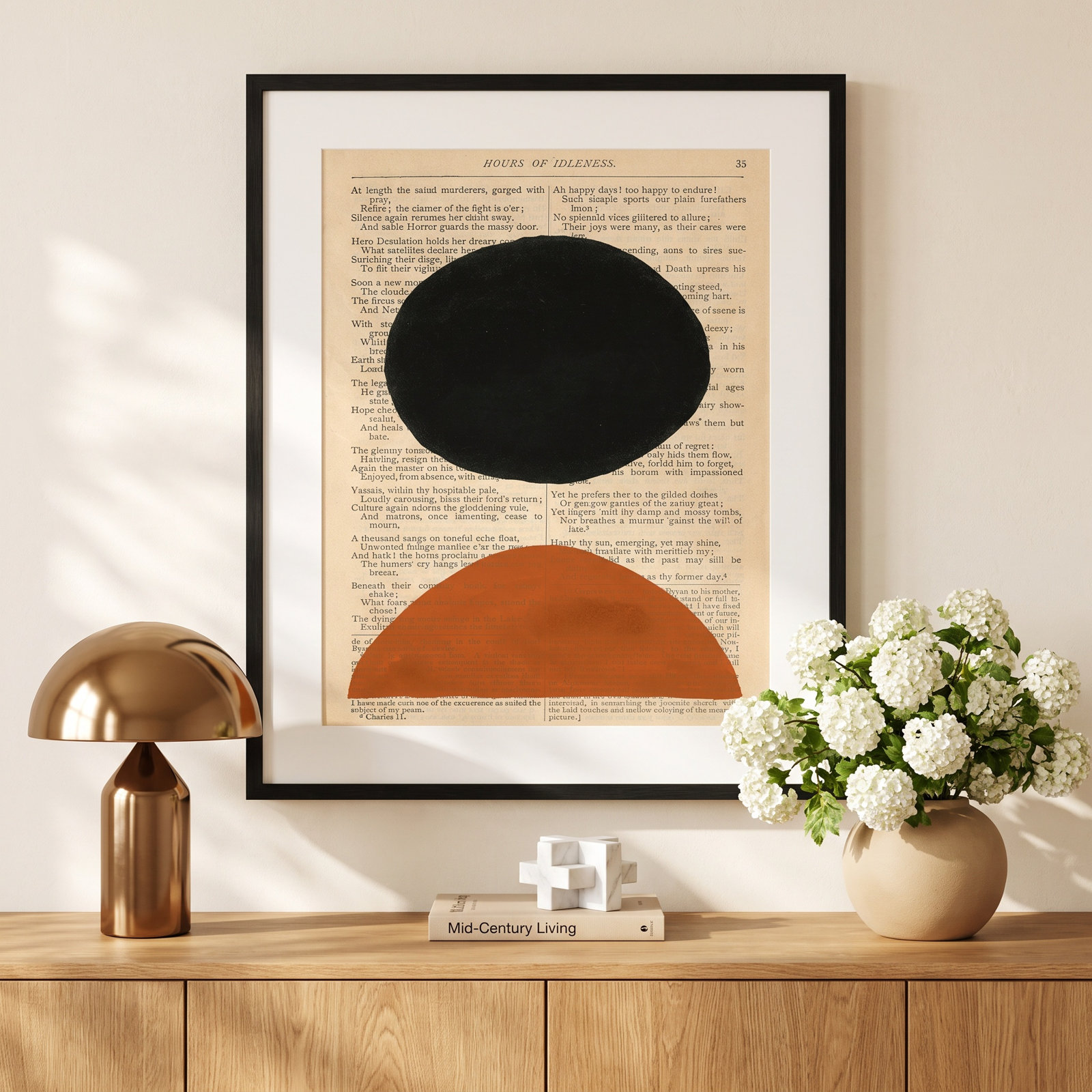 Modern Prose III by W. Stramel, 41.38" H x 33.38" W x 0.88" D, Black Framed Paper