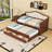 2 Drawers Twin Daybed with Twin Trundle and Upholstered Button-Tufted Backrest-575181529
