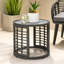 Table d'appoint exquise grise, P 17,87 po x l 16,3 po, table de 11,84 lb, profondeur largeur hauteur, lb, porte-gobelet