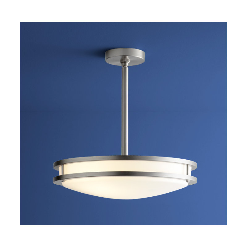 Luminaire suspendu inversé 2 lumières Oracle, Nickel satiné