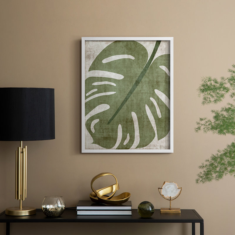 Island Greenery II Framed Print - Solid Wood, 11" H x 9" W, White