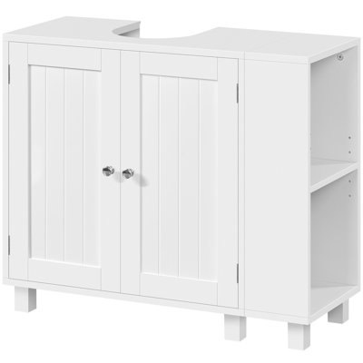 Modern Pedestal Sink Bathroom Vanity Cabinet with Adjustable Shelves and Door