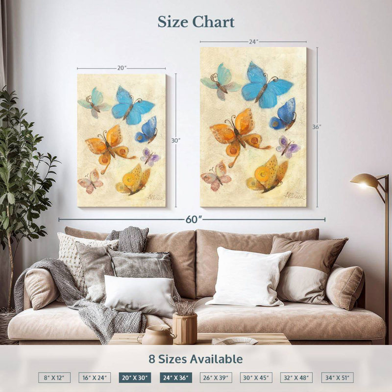 Brampt Flying Butterflies, 36" H x 24" W