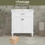 Meuble-lavabo de 30 pouces avec lavabo en céramique, porte à fermeture en douceur et tablettes réglables-18624729
