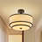 Nichoel 3-Light 7.28'' 2-Tier Drum Semi Flush Mount Ceiling Lights With Fabric Linen Shade-1978614332