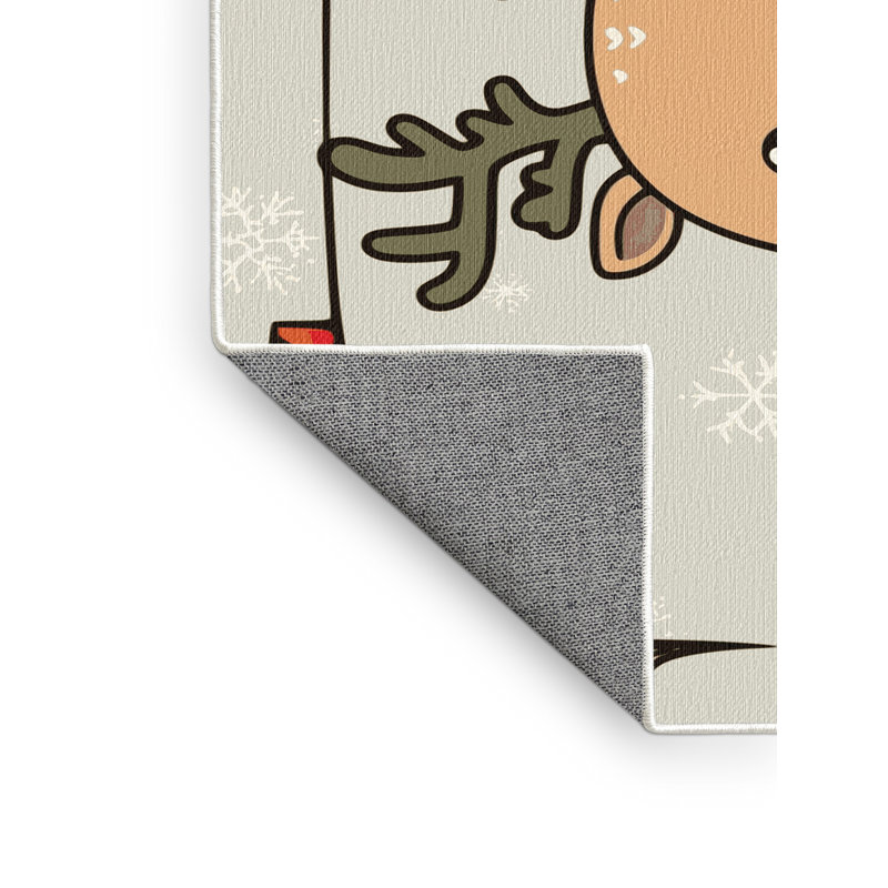 Tapis de vacances d'hiver de Noël lavable The Holiday Aisle®, Rectangle 4pi x 6 pi
