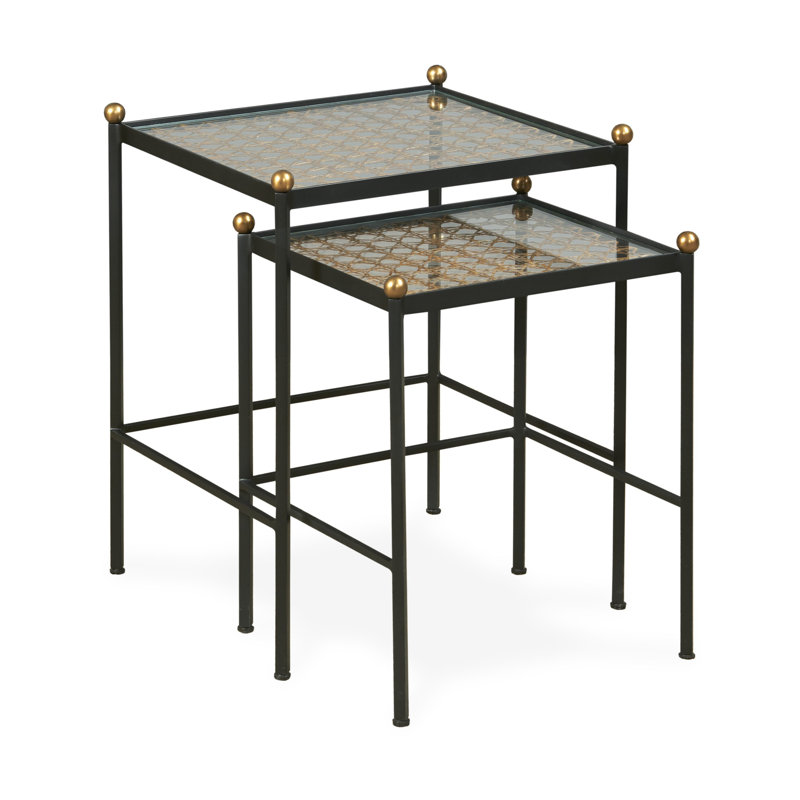 Great South Bay Glass Nesting End Table