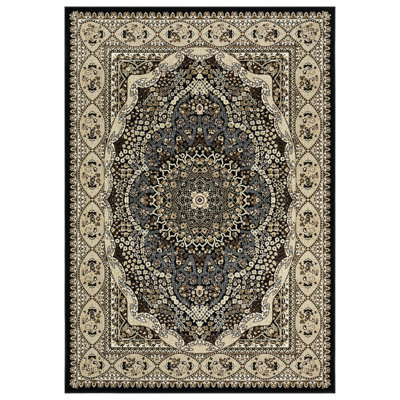 Tapis oriental noir / beige Ellowyn