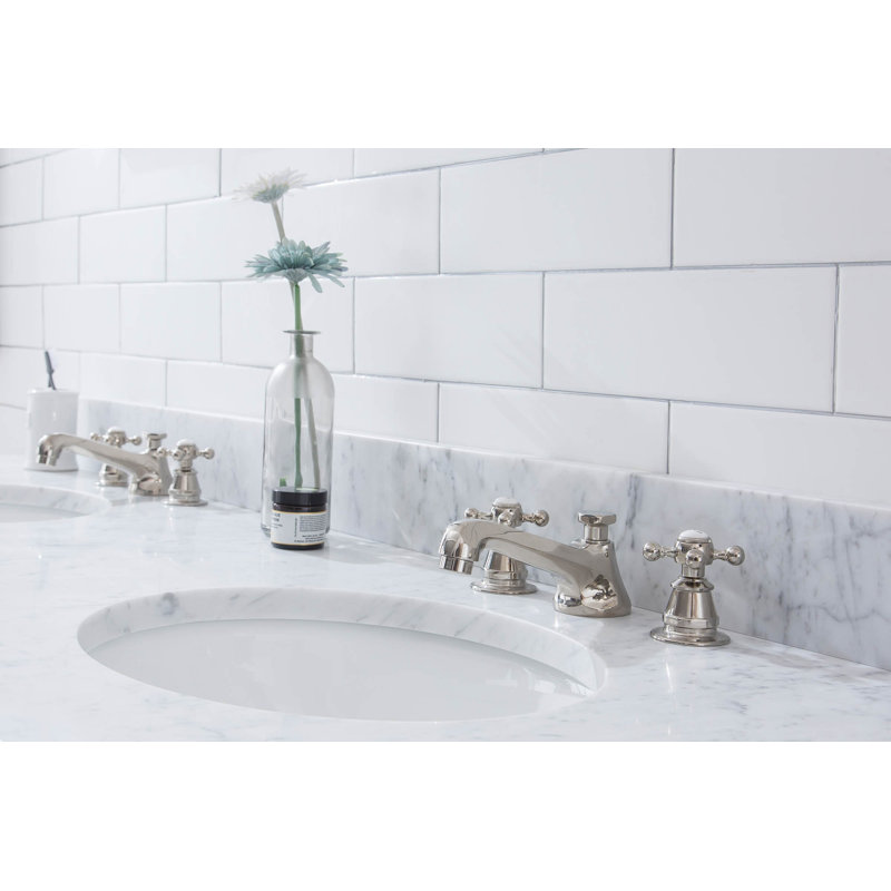 Embassy 33" Tall Stone Oval Console Bathroom Sink with Overflow, Polished Nickel