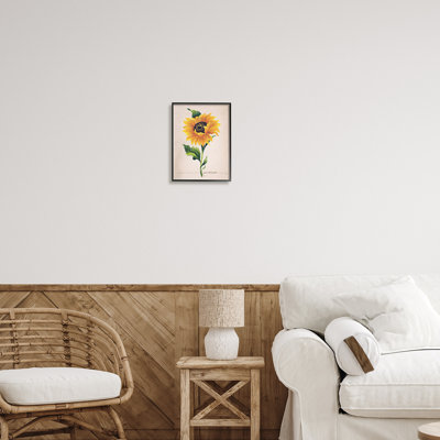 " Single Sunflower Blossom Genus Name Study Page " by Elizabeth Medley