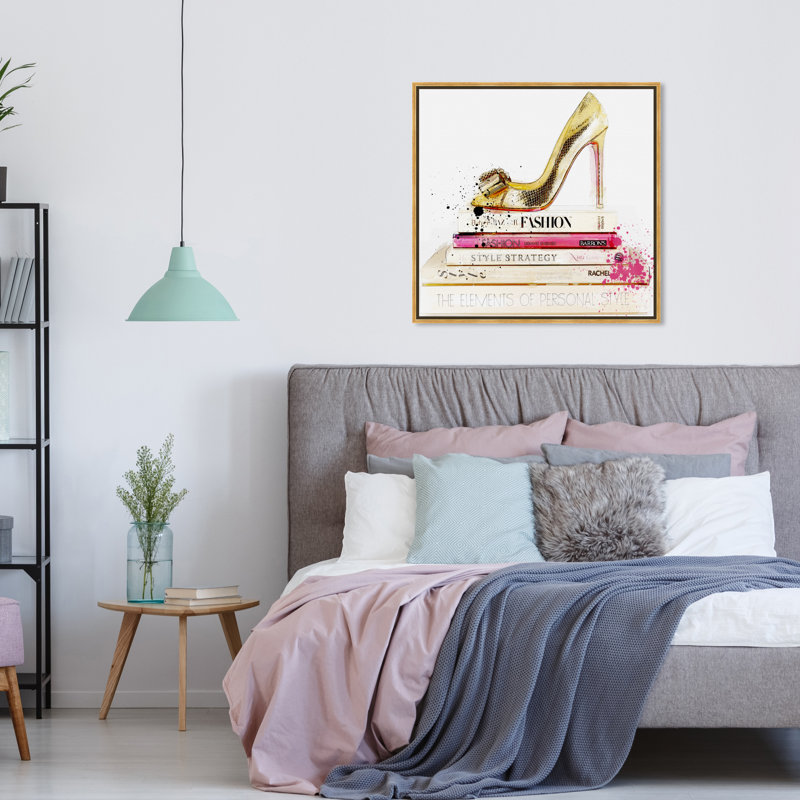 Impression sur toile pour chambre à coucher or, H 30 po x l 30 po, Cadre doré