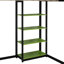 Lit mezzanine double avec bureau éclairé, tablettes de rangement et prise de courant-1067987807
