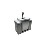 Mont Alpi MA-KEG Stainless Steel Outdoor Rated 3 Beer Tap Kegerator Keg Center Refrigerator Module with Digital Display + White Granite Countertop - Holds 3 Pony Kegs - Fits Island Grills