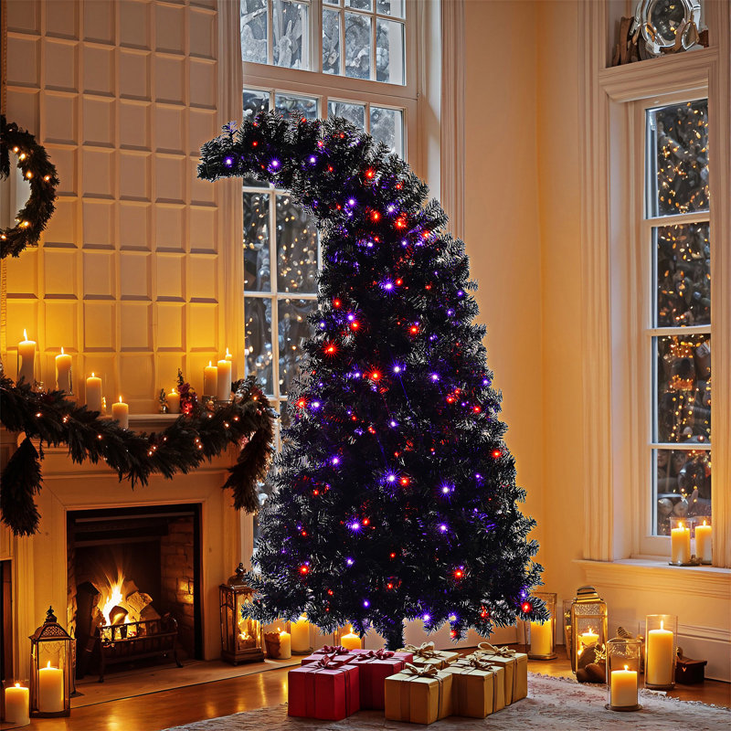 Arbre de Noël artificiel incurvé pré-éclairé