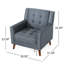 Chaise moderne gris foncé pour bureau à domicile, base en bois d'ingénierie, profondeur 30,11 po x largeur 32,27 po, hauteur 33,18 po