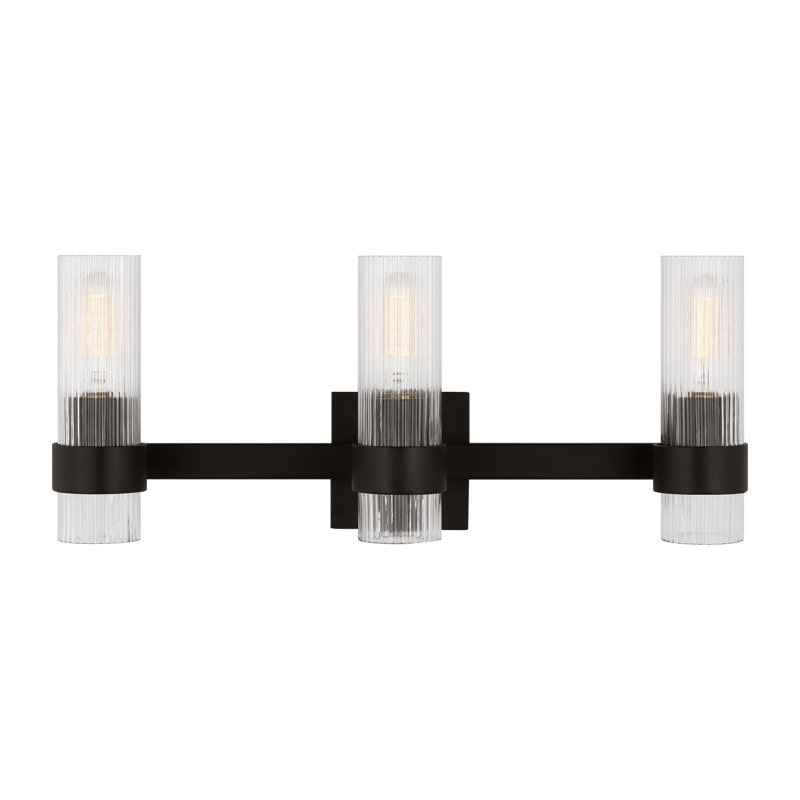 3 - Light Dimmable Vanity Light, Aged Iron