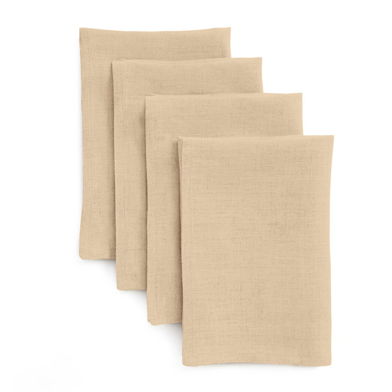 100% Pure Linen Dinner Napkins - Fete, Beige
