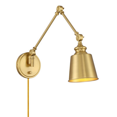 Lila 1-Light Adjustable Wall Sconce in Brass