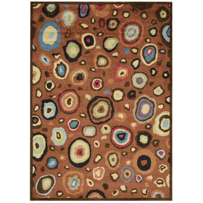 Tapis abstrait rouille Cousineau, Rectangle 7 pi 9 po x 10 pi 10 po