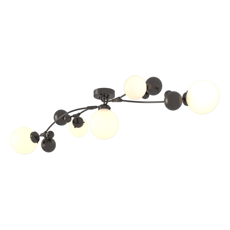 Sprig 5 - Light 61.7" Semi Flush Mount, Opal, Oil Rubbed Bronze