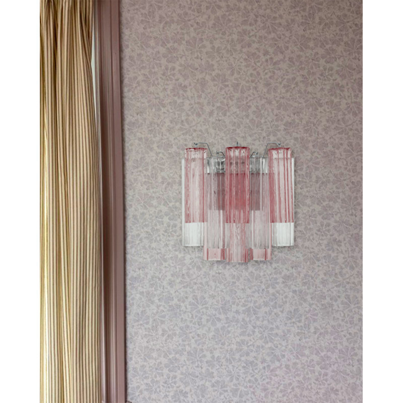 Addis 2 Light Sconce, Chrome/Pink