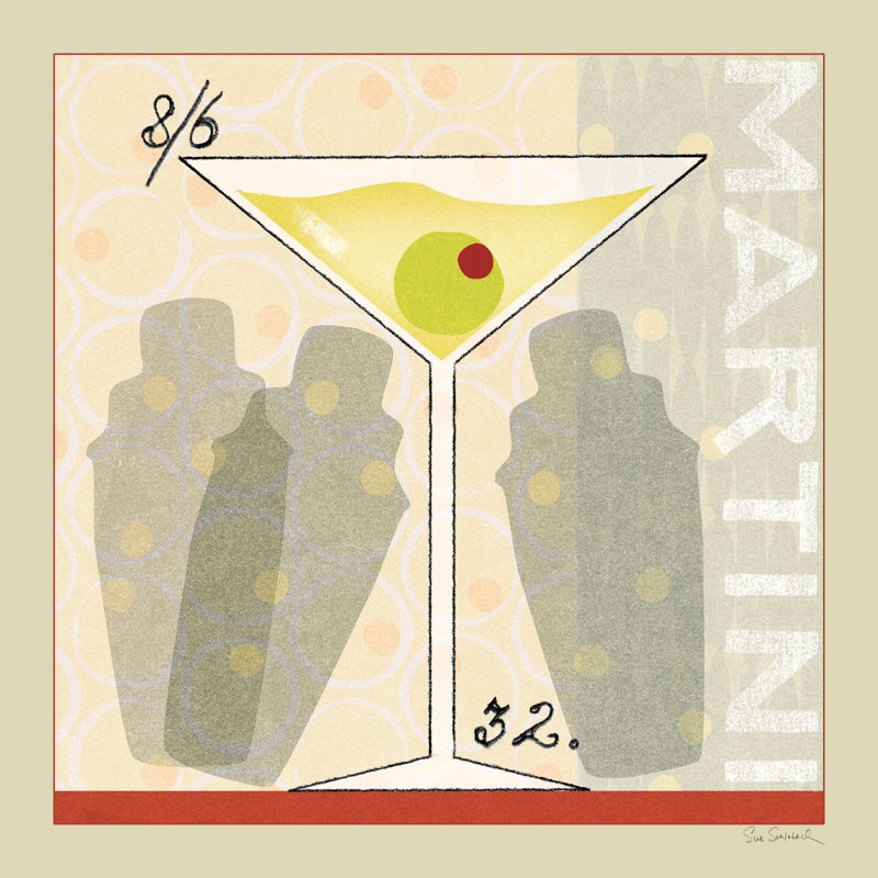 Shaken Martini by Sue Schlabach - Wrapped Canvas Painting, 91cm H x 91cm W 
