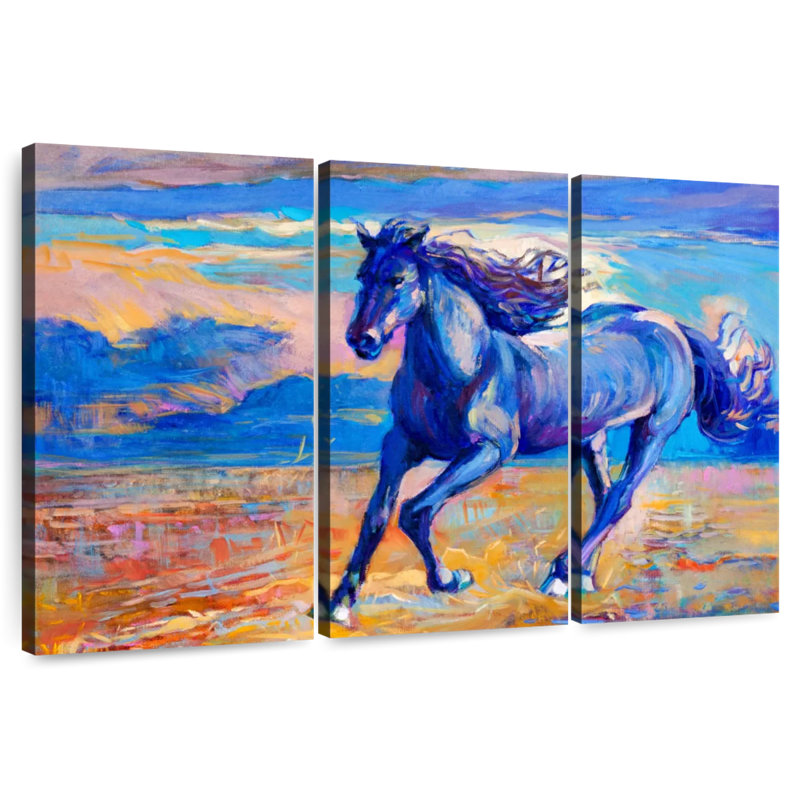 Blue Horse, 32" H x 50" W