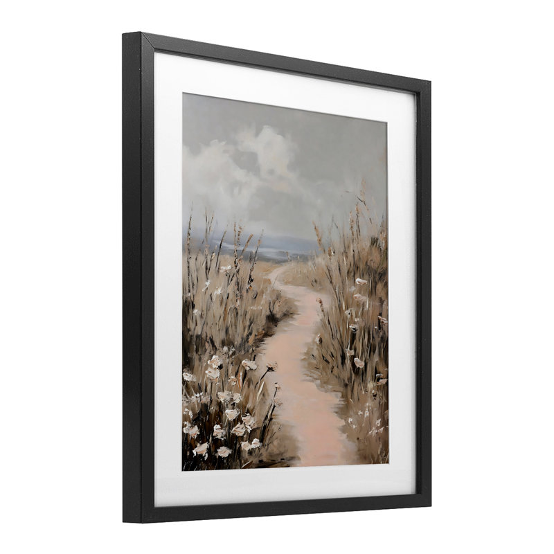 «Blush Coastal Path», reproduction encadrée sous verre, conception de Franklyn Gregory, Cadre noir minuit, H 16 po x l 13 po