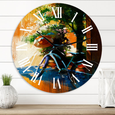 Vintage Bicycle And Old Hat On Summer Day - Vintage Wall Clock