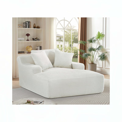 Corduroy Fabric Oversized Chaise Lounge Chair