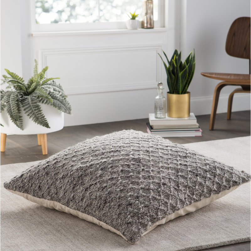 Essence Wool Square Pillow Cover, Gray