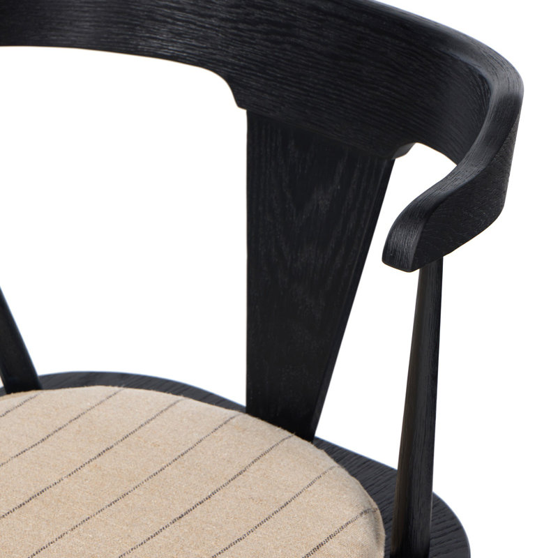 Ripley Dining Chair with Cushion, Black Oak, Lavon Flint