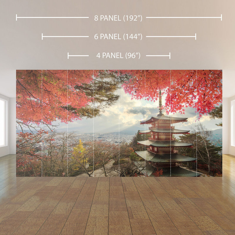 Panneau de papier peint asiatique Furley, L 100,08 po x l 96 po