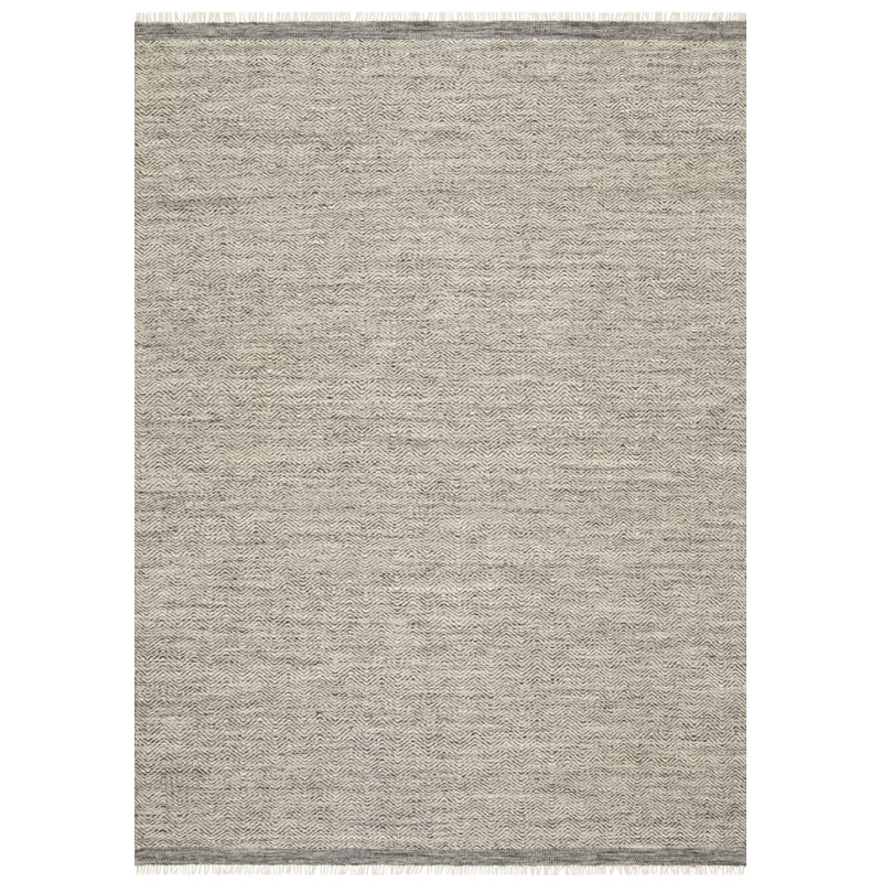 Tapis gris tissé à la main Nikki, Rectangle 5 pi x 7 pi 6 po