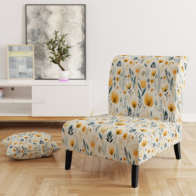 Fauteuil de chambre rembourré Yellow Garden