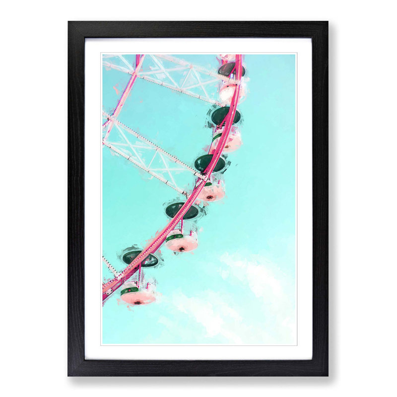 Ferris Wheel - Picture Frame Graphic Art Print, 76cm H x 50cm W x 2cm D, Black