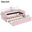 Lit de jour simple rembourré de taille XL avec lumière DEL gigogne, la couchette peut être plate ou dressée, rose-214072224