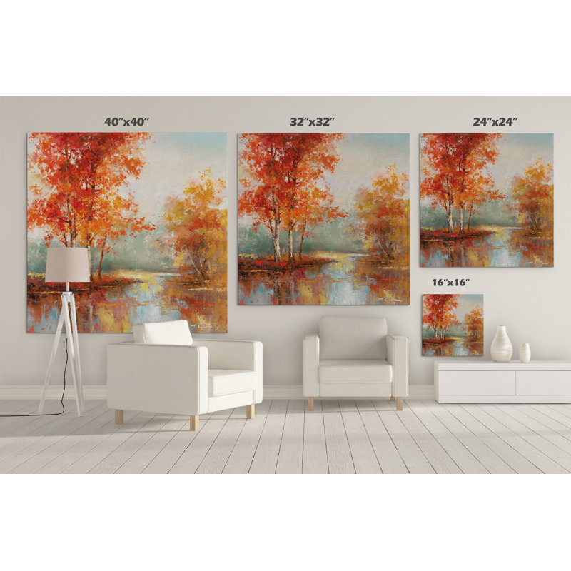 «Autumn's Grace I», reproduction de peinture à l'huile sur toile tendue, H 16 po x l 16 po x P 1,5 po